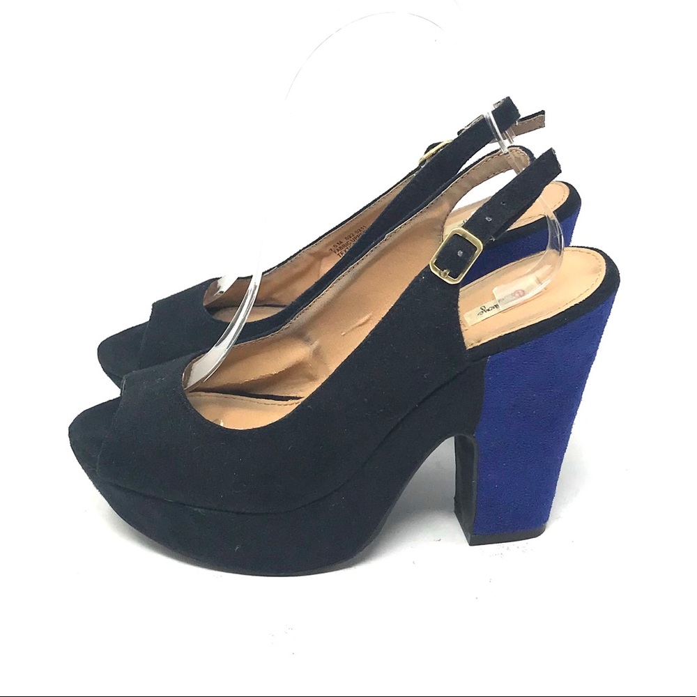 Olsenboye Peep Toe Platform Sling Back Heels